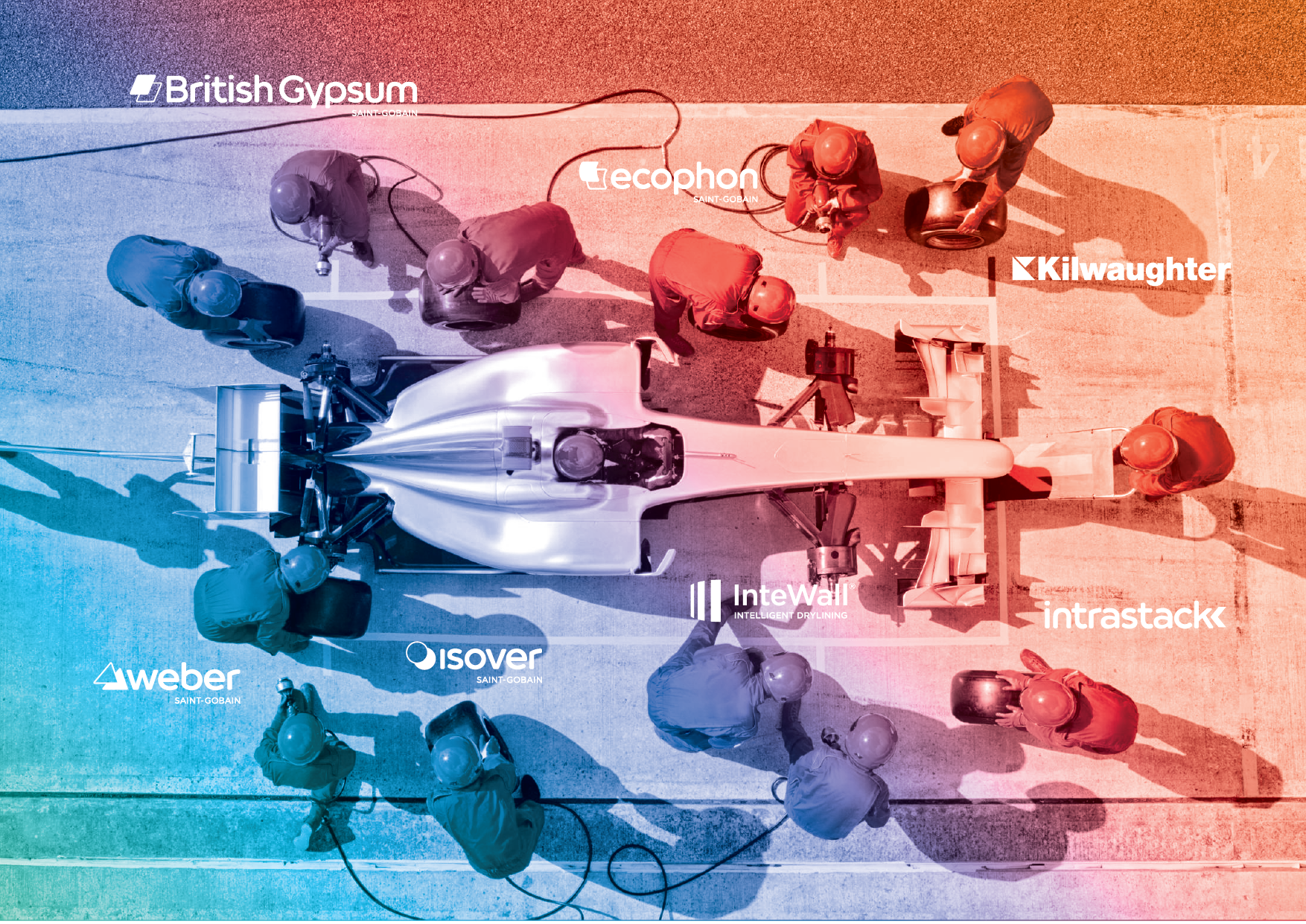 Spatial design and environmental graphics for Saint-Gobain B2B event.
