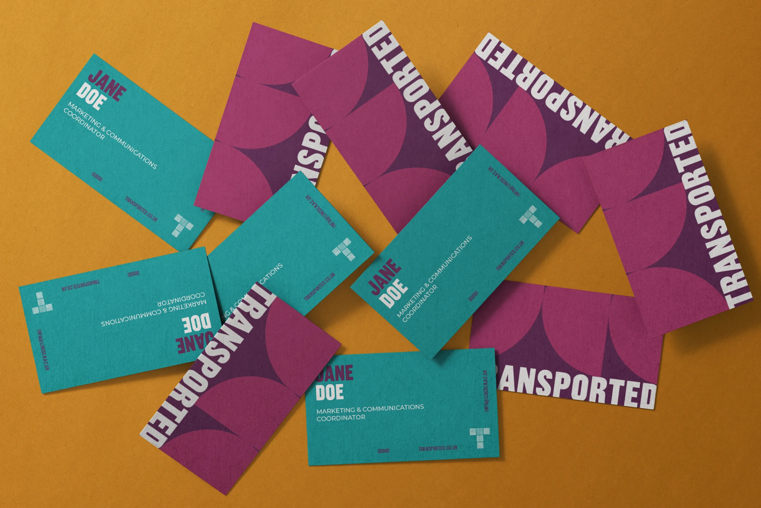 Business cards branded in the new guidelines